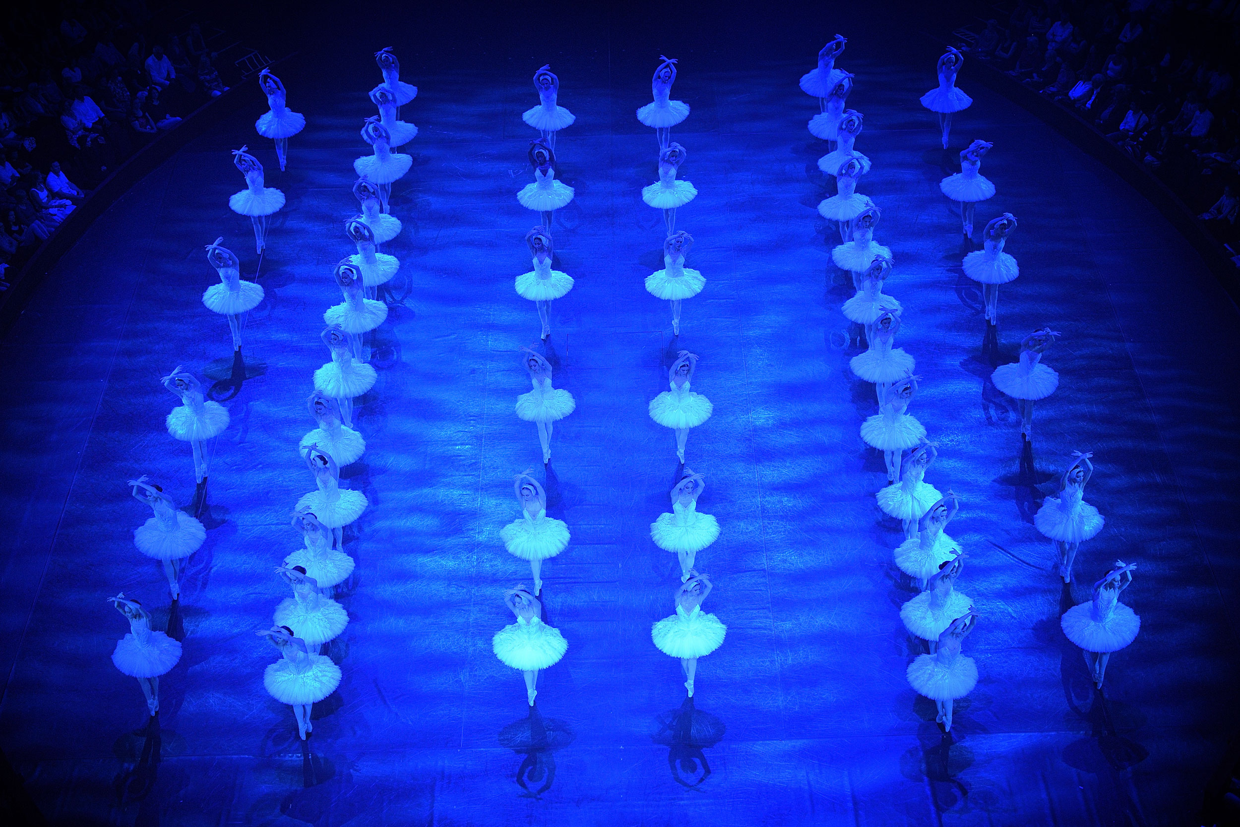 Dancers of English National Ballet in Swan Lake in the round