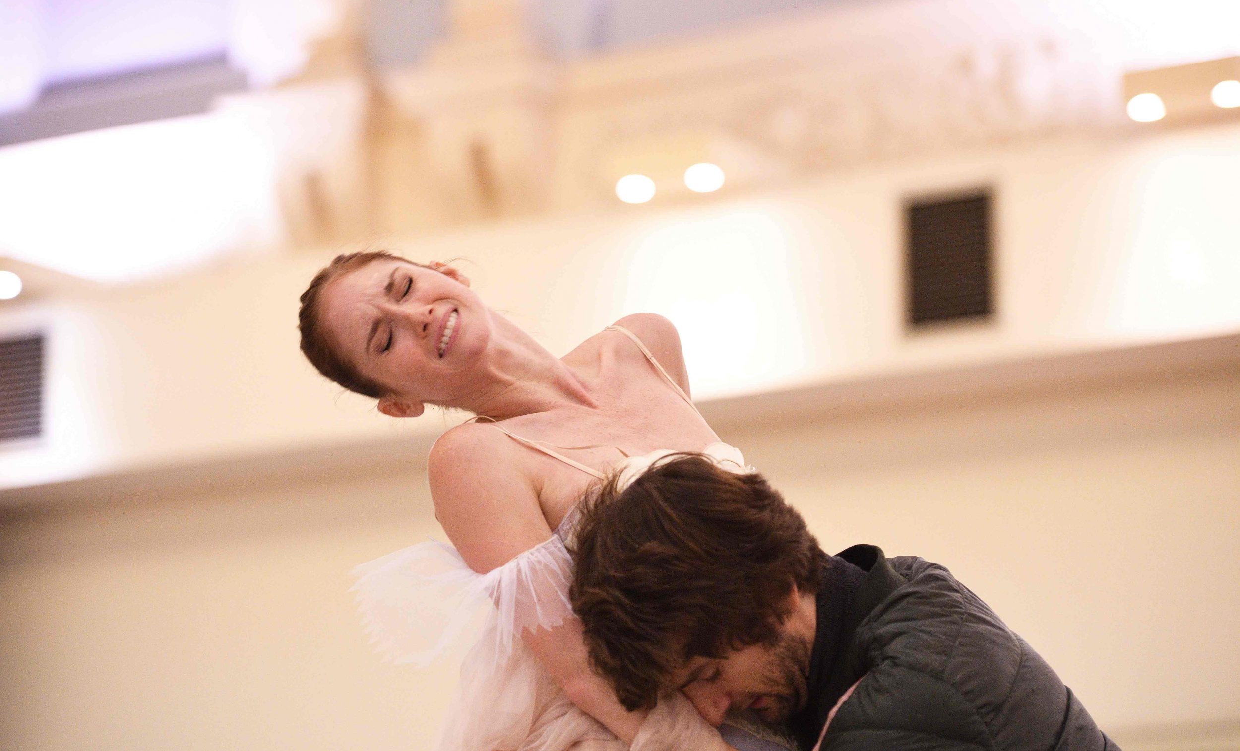 Alison-McWhinney-and-Aaron-Robison-rehearsing-La-Sylphide-©-Laurent-Liotardo
