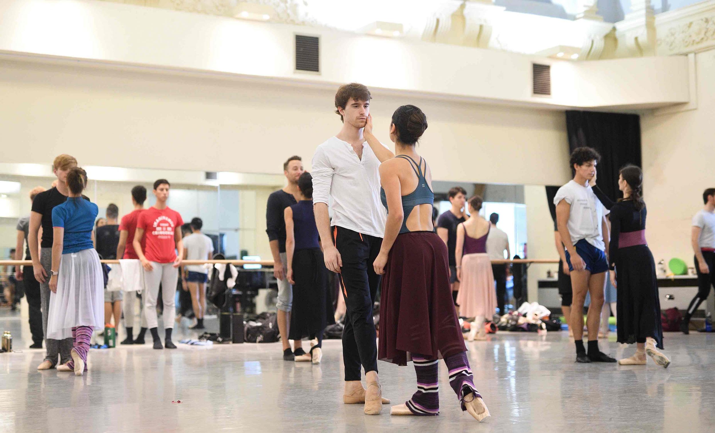 English National Ballet in rehearsals for Liam Scarlett's No Man's Land © Laurent Liotardo.