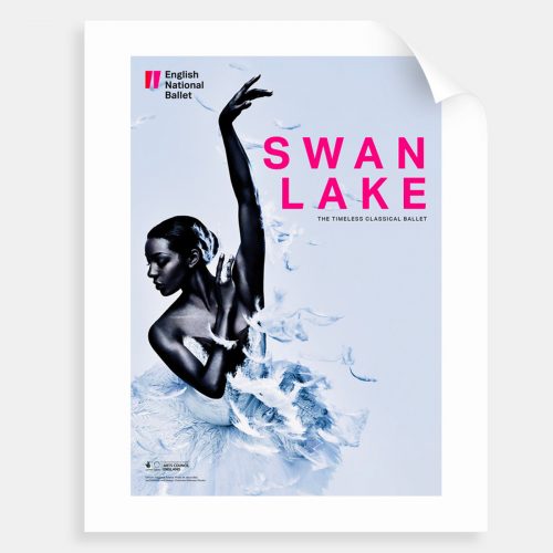 Swan Lake poster print. Dancer: Precious Adams. Photo © Jason Bell. Art Direction and Design: Charlotte Wilkinson Studio.
