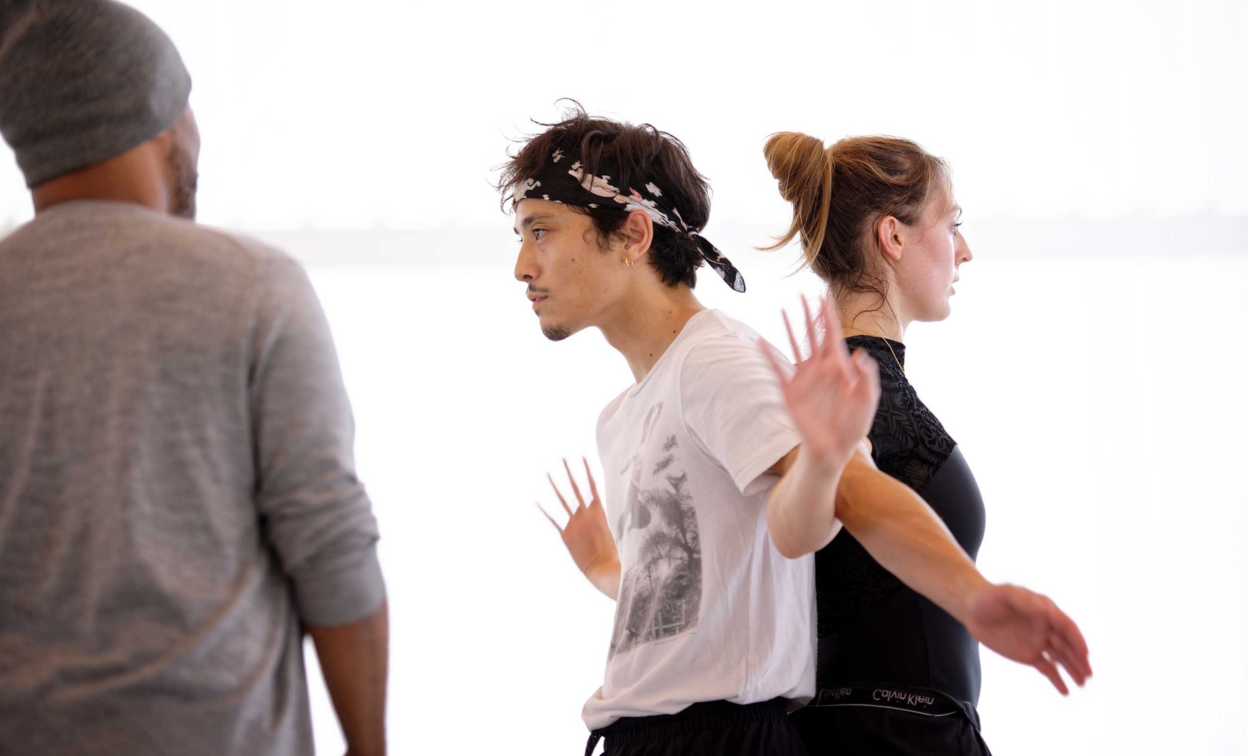 Creature---R&D-week---Akram-Khan,-Jeffrey-Cirio-and-Nicky-Henshall---credit-Laurent-Liotardo