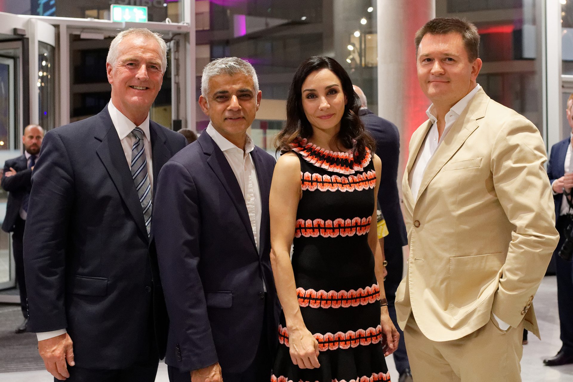Justin Bickle (right) at the official opening of ENB's new building in 2019, with Vice Chair Grenville Turner, the Mayor of London Sadiq Khan and Tamara Rojo © Laurent Liotardo