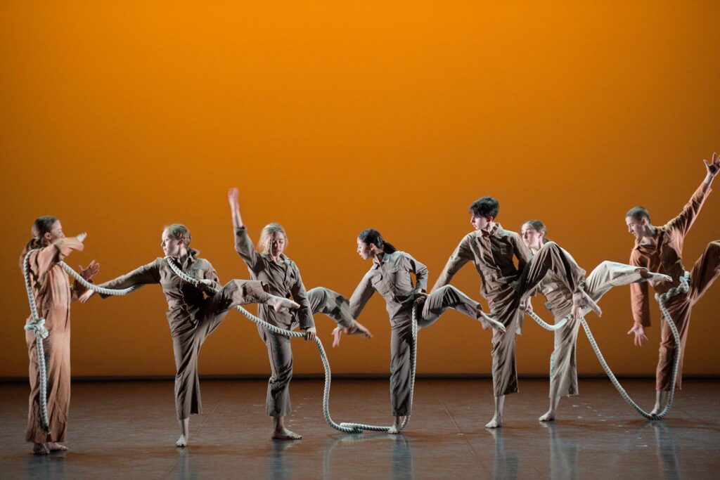 Members of English National Ballet's Youth Dance Company (ENBYouthCo) perform as part of Dance Journeys 2019 © Laurent Liotardo